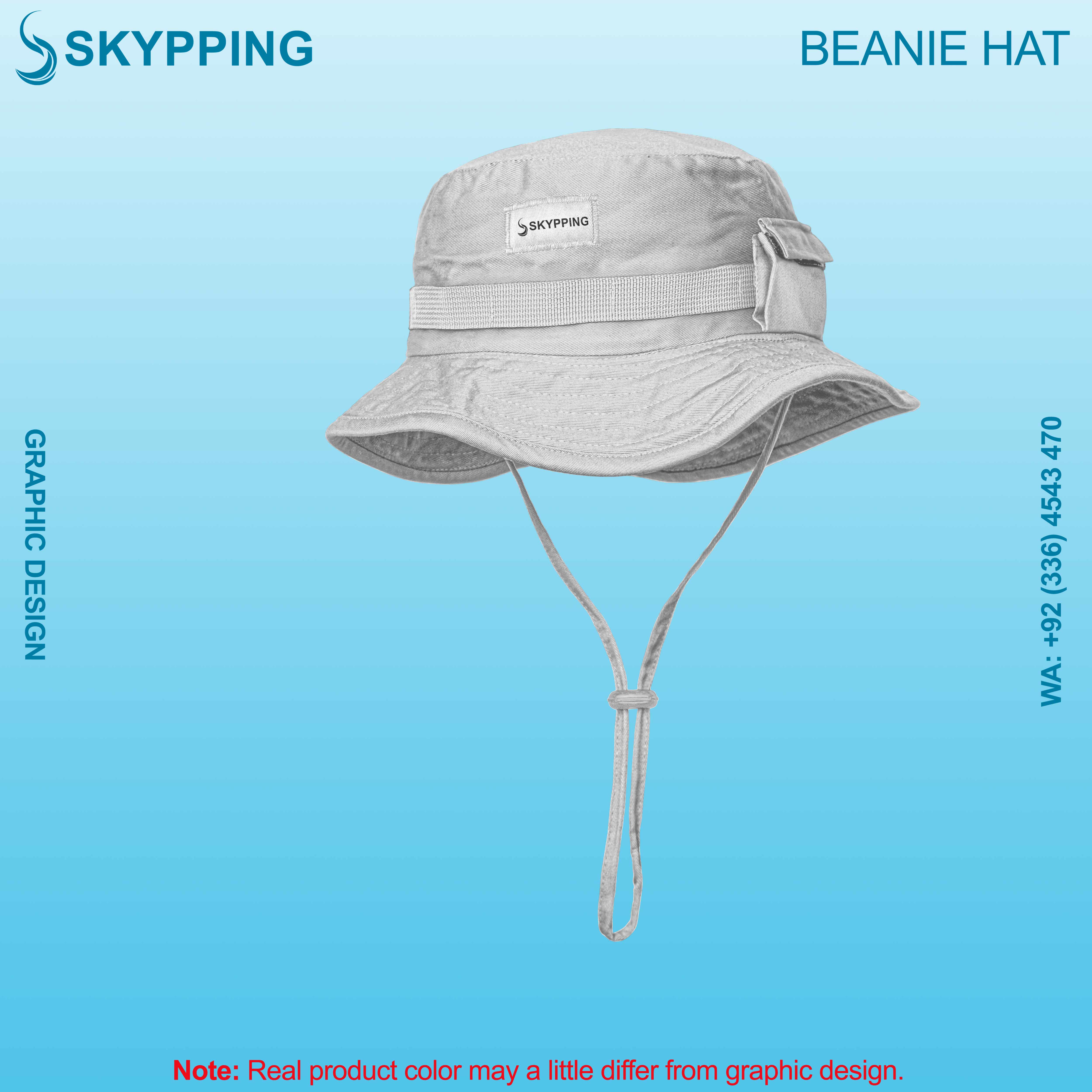 Boonie Hat - Bucket Hat with strip and a side pocket